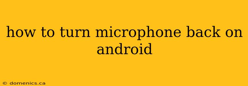 how to turn microphone back on android