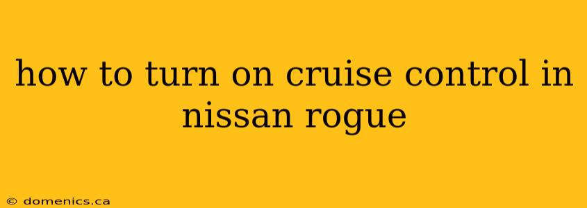 how to turn on cruise control in nissan rogue