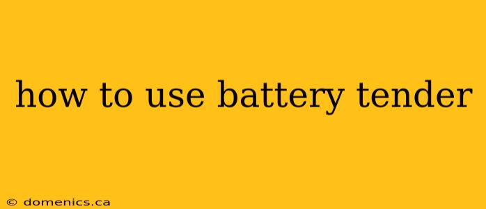 how to use battery tender