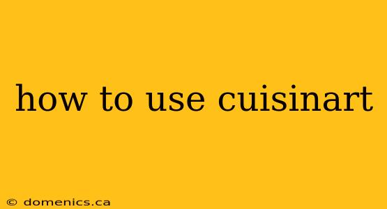 how to use cuisinart