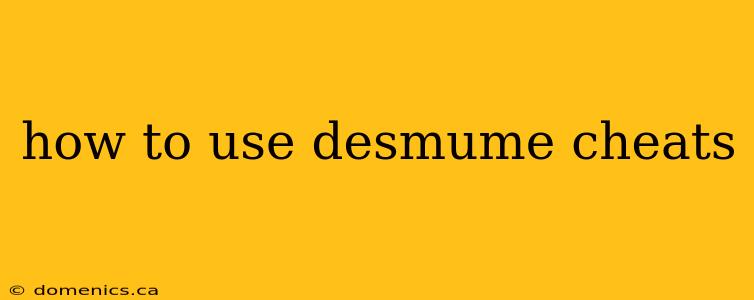 how to use desmume cheats