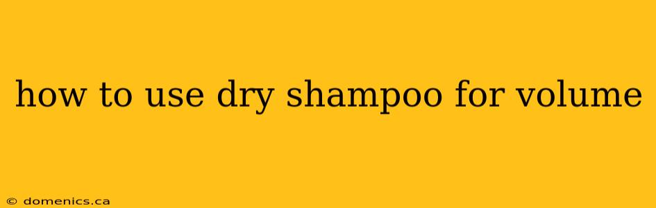 how to use dry shampoo for volume