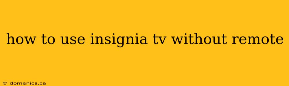 how to use insignia tv without remote