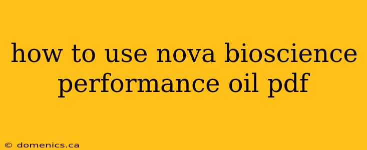 how to use nova bioscience performance oil pdf