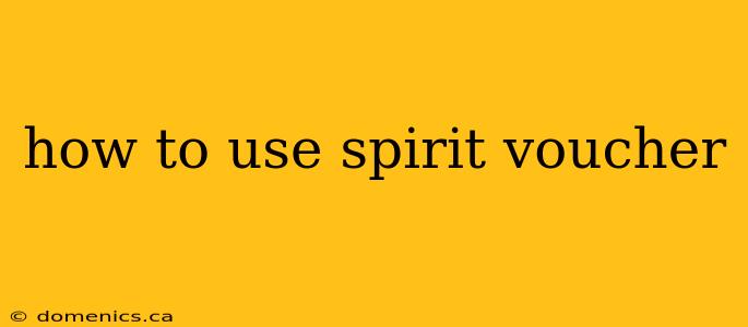 how to use spirit voucher