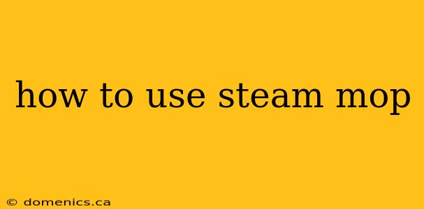 how to use steam mop