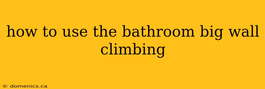 how to use the bathroom big wall climbing