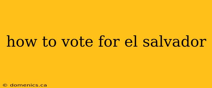 how to vote for el salvador