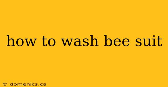 how to wash bee suit