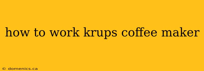 how to work krups coffee maker