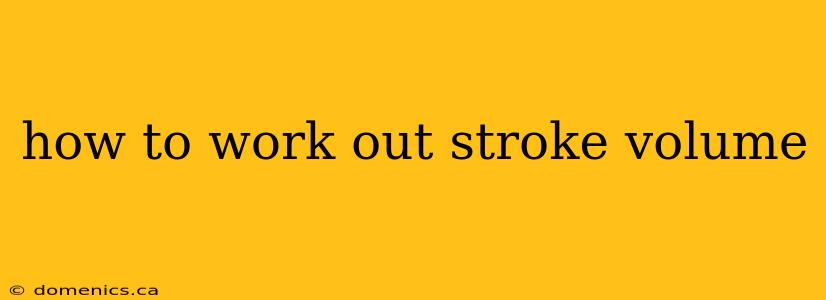 how to work out stroke volume