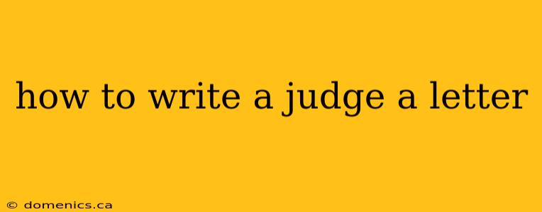 how to write a judge a letter