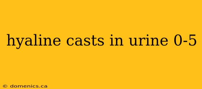 hyaline casts in urine 0-5