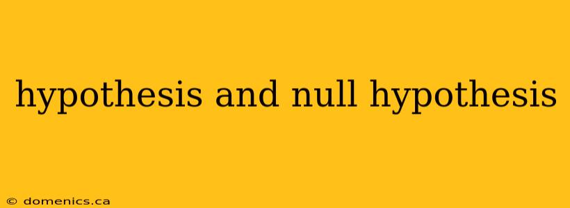 hypothesis and null hypothesis