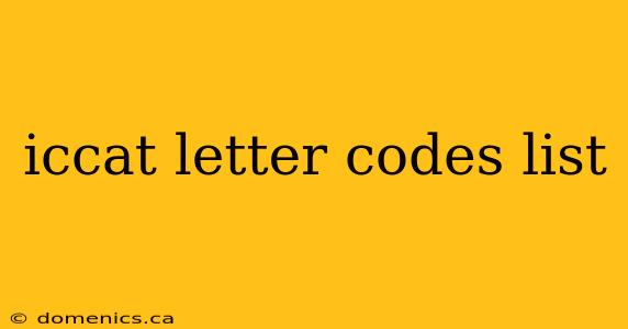 iccat letter codes list