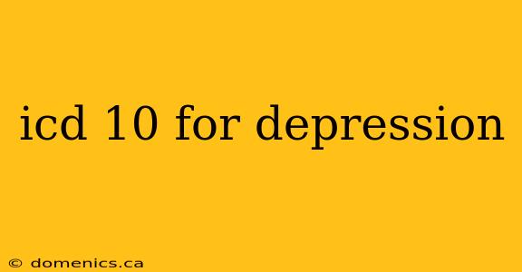 icd 10 for depression