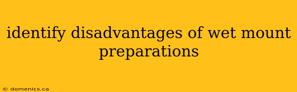 identify disadvantages of wet mount preparations