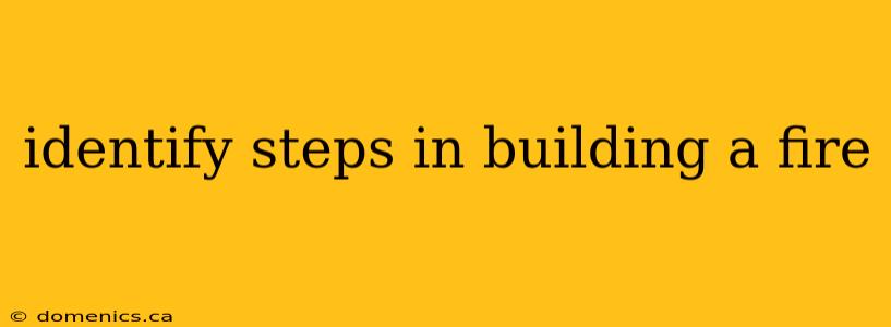 identify steps in building a fire