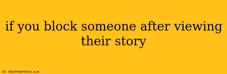 if you block someone after viewing their story