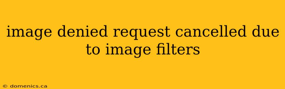 image denied request cancelled due to image filters