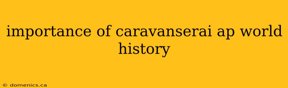 importance of caravanserai ap world history