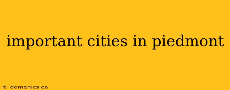 important cities in piedmont