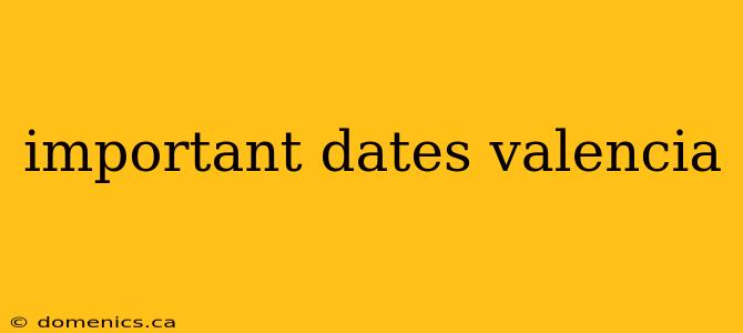 important dates valencia