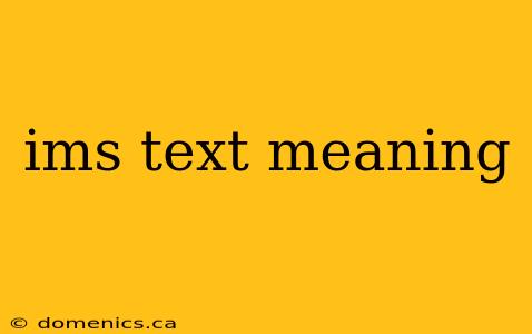 ims text meaning