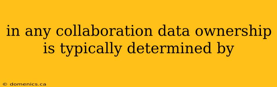 in any collaboration data ownership is typically determined by