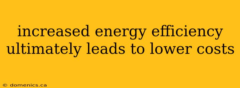 increased energy efficiency ultimately leads to lower costs