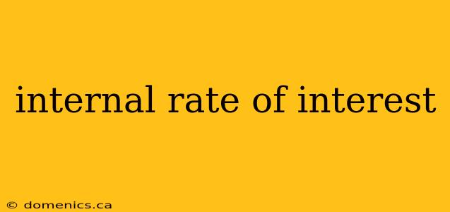 internal rate of interest