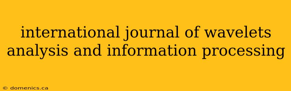 international journal of wavelets analysis and information processing