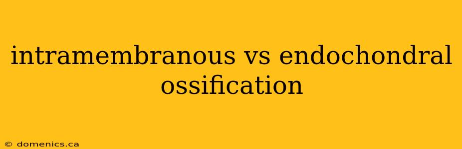 intramembranous vs endochondral ossification