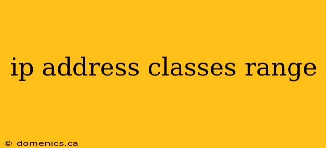 ip address classes range