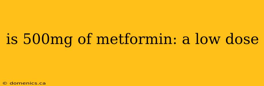 is 500mg of metformin: a low dose