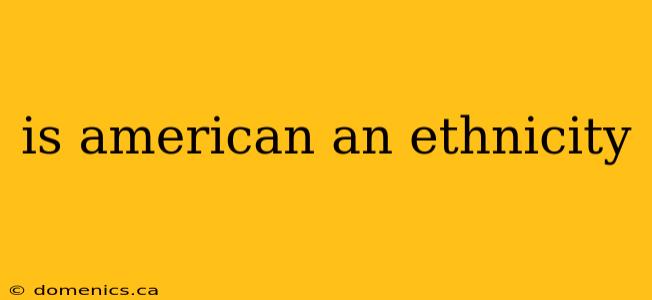 is american an ethnicity