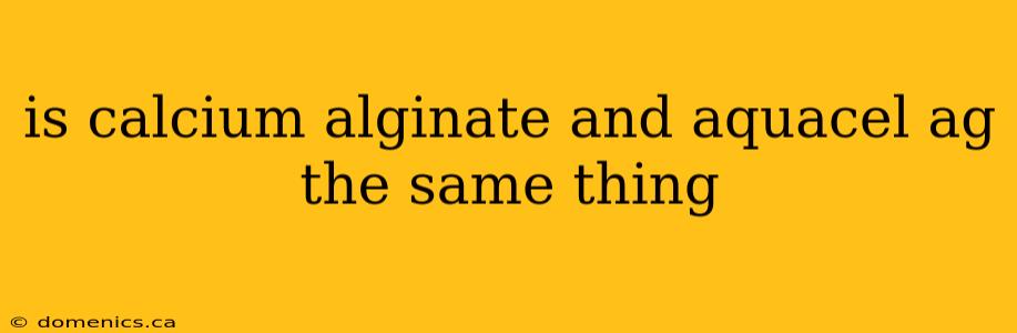 is calcium alginate and aquacel ag the same thing