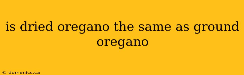 is dried oregano the same as ground oregano