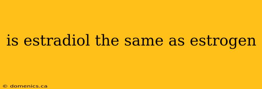 is estradiol the same as estrogen