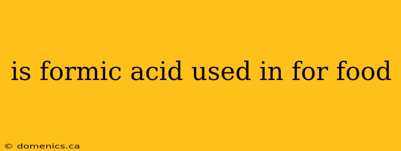 is formic acid used in for food