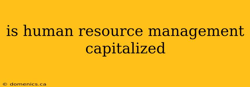 is human resource management capitalized