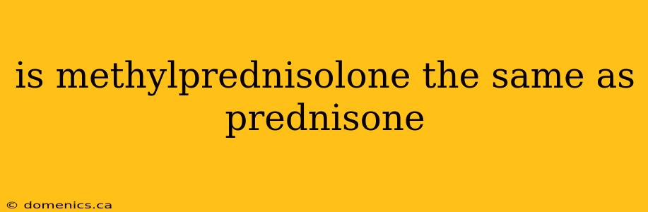 is methylprednisolone the same as prednisone