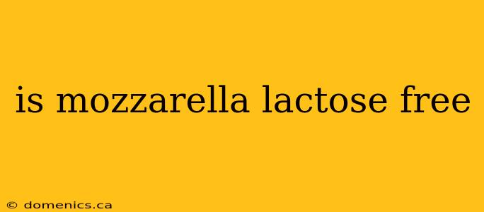 is mozzarella lactose free