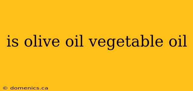 is olive oil vegetable oil