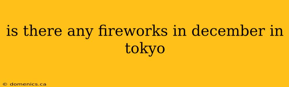 is there any fireworks in december in tokyo