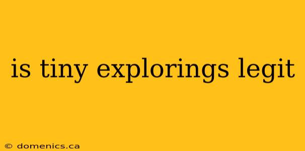 is tiny explorings legit