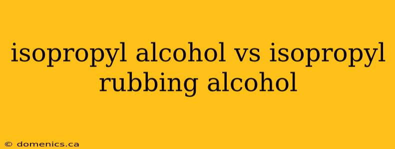 isopropyl alcohol vs isopropyl rubbing alcohol