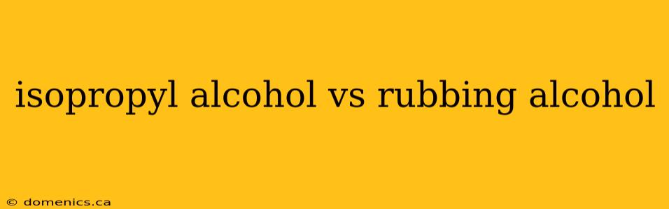 isopropyl alcohol vs rubbing alcohol