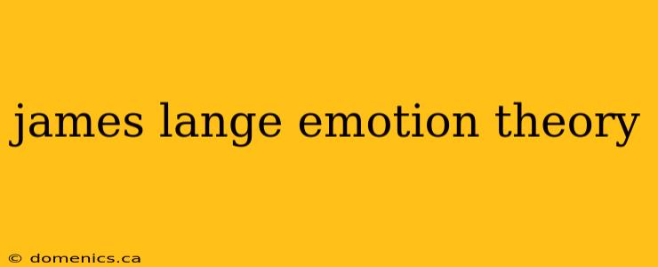 james lange emotion theory