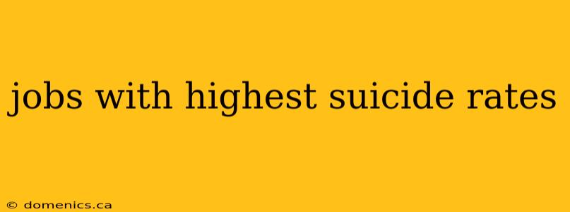 jobs with highest suicide rates